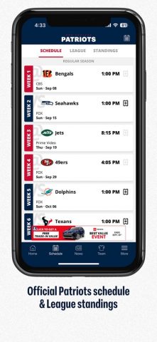 New England Patriots для iOS — скриншот 5