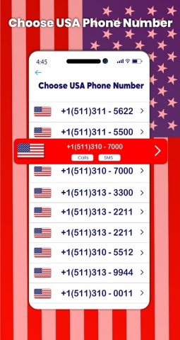 Номер телефона в США для Android — скриншот 1