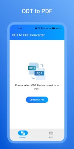 ODT to PDF Converter для Android — скриншот 1