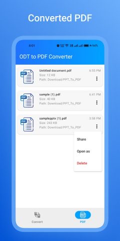 ODT to PDF Converter для Android — скриншот 3