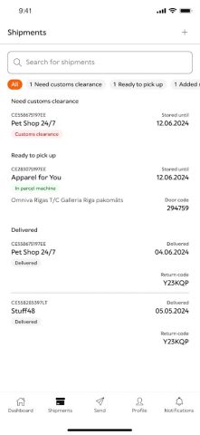 Omniva для Android — скриншот 2
