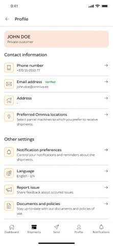 Omniva для Android — скриншот 4