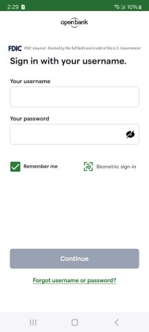 Open Bank Mobile для Android — скриншот 1