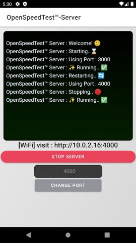 OpenSpeedTest-Server для Android — скриншот 5