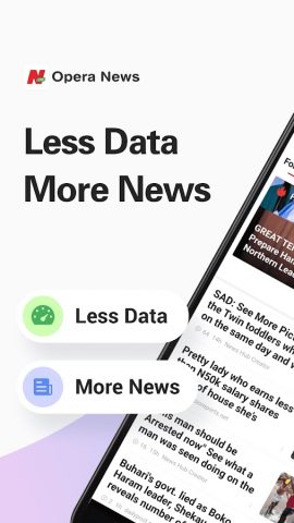 Opera News Lite — Less Data для Android — скриншот 1