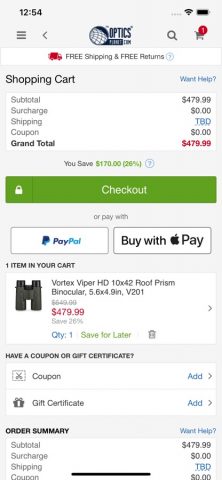 OpticsPlanet.com для iOS — скриншот 4