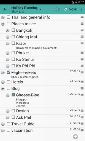 Outliner для Android — скриншот 2