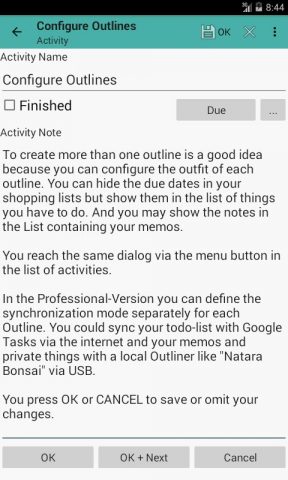Outliner для Android — скриншот 4