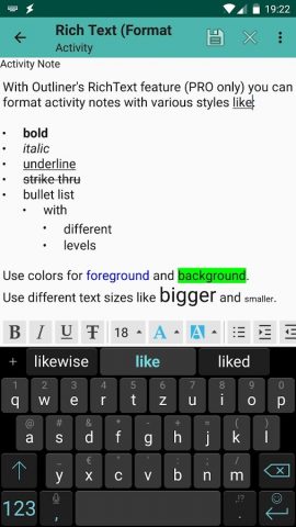 Outliner для Android — скриншот 5