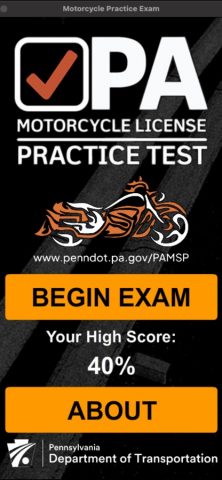 PA Motorcycle Practice Test для iOS — скриншот 1