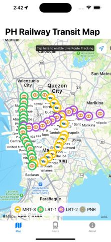 PH Railway Transit — MRT & LRT для iOS — скриншот 1