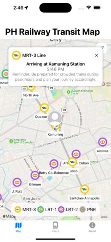 PH Railway Transit — MRT & LRT для iOS — скриншот 2