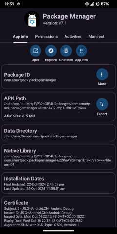 Package Manager для Android — скриншот 4