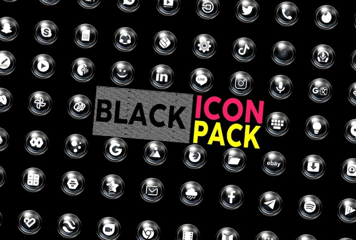 Пакет черных иконок для Android — скриншот 5