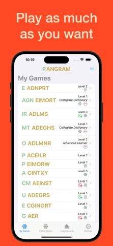 Pangram для iOS — скриншот 5