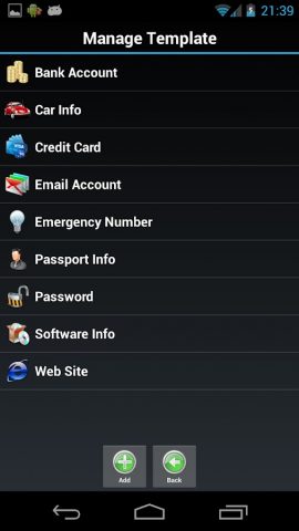Password Safe для Android — скриншот 5
