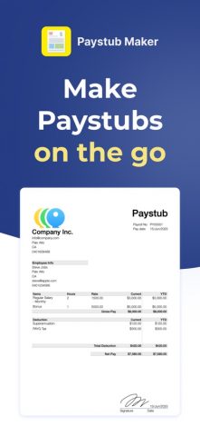Paystub Maker для iOS — скриншот 1