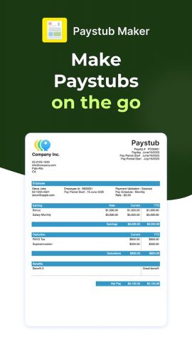 Paystub Maker для Android — скриншот 1