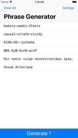 Phrase Generator для iOS — скриншот 1