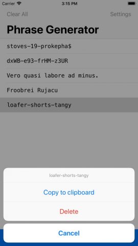Phrase Generator для iOS — скриншот 2