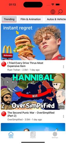 Player & Playlist for Youtube для iOS — скриншот 1