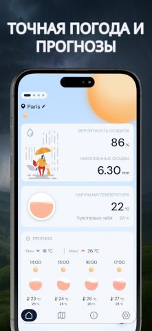 Погода: УФ•Ветер•Виджет для Android — скриншот 1