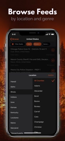 Police Scanner: Fire Radio для iOS — скриншот 3