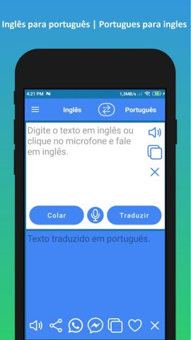 Português Inglês Tradutor для Android — скриншот 1