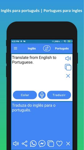 Português Inglês Tradutor для Android — скриншот 2