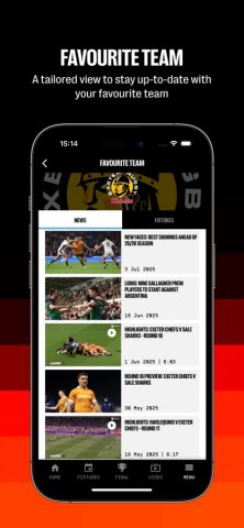 PREM Rugby для iOS — скриншот 3