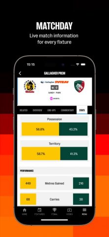 PREM Rugby для iOS — скриншот 5