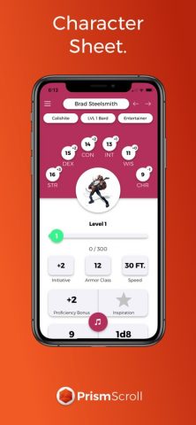 PrismScroll — Character Sheet для iOS — скриншот 2