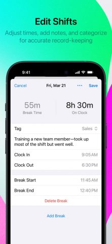 Punch Time Clock для iOS — скриншот 3