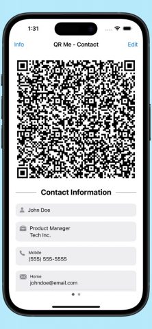 QR Me — Contact для iOS — скриншот 1