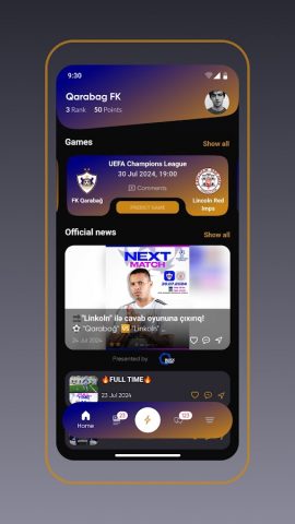 Qarabağ FK для Android — скриншот 4