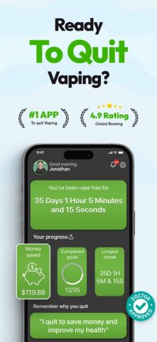 Quit Vaping для iOS — скриншот 1