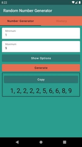 RNG — Random Number Generator для Android — скриншот 2