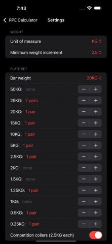 RPE для iOS — скриншот 4
