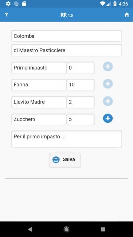 RR — Ricalcola Ricette для Android — скриншот 2