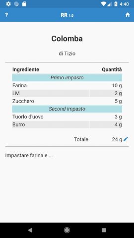 RR — Ricalcola Ricette для Android — скриншот 4