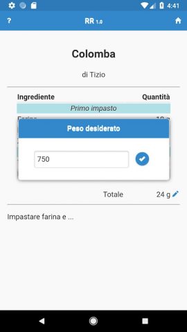 RR — Ricalcola Ricette для Android — скриншот 5