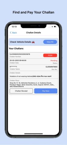 RTO — eChallan, Vehicle info для iOS — скриншот 3