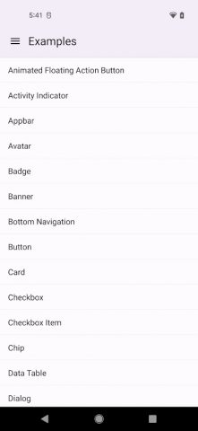 React Native Paper Example для Android — скриншот 3