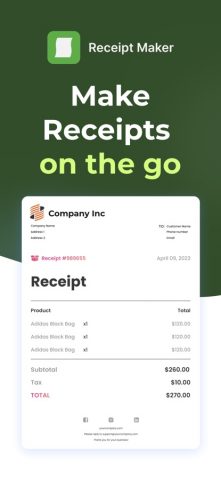 Receipt Maker для iOS — скриншот 1
