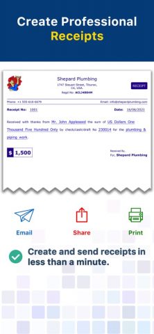 Receipt Maker — Sign & Send для iOS — скриншот 1