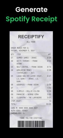 Receiptify: Stats for Spotify для iOS — скриншот 3