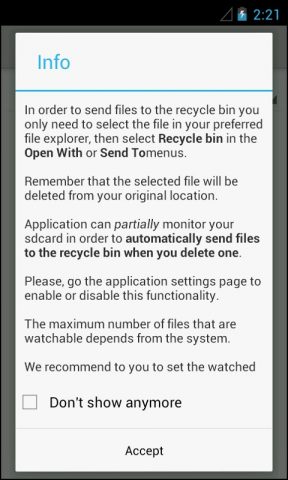 Recycle Bin для Android — скриншот 1
