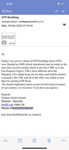 Rediffmail Professional для iOS — скриншот 3