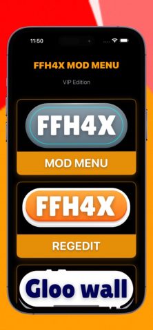 Regedit ffh4x vip mod menu для iOS — скриншот 1
