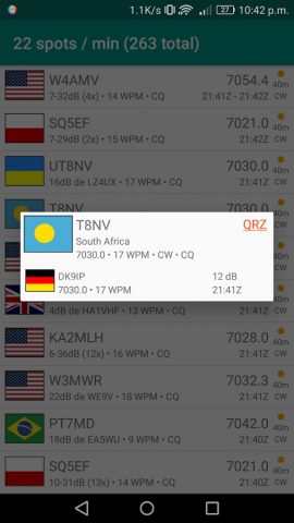 Reverse Beacon Client для Android — скриншот 2